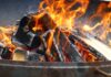 Grill-Holzkohle-offenes Feuer
