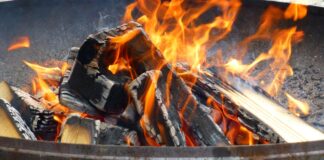 Grill-Holzkohle-offenes Feuer