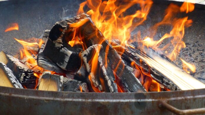 Grill-Holzkohle-offenes Feuer