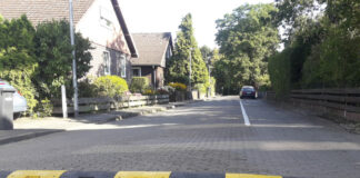 Bodenschwellen in der Wiesenstraße.