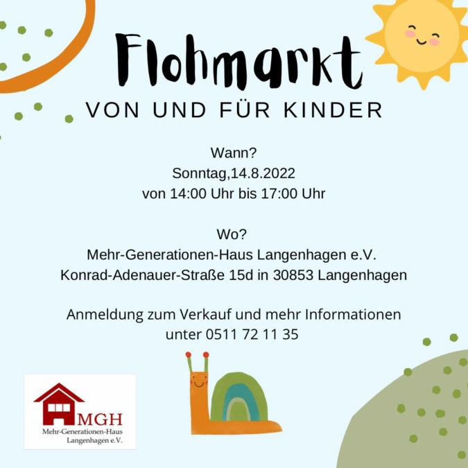 Plakat Kinderflohmarkt in Langenhagen MGH