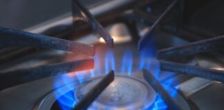 Gasflamme am Gasherd