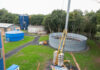 Der im Bau befindliche neue Gasspeicher der Kläranlage in Langenhagen.