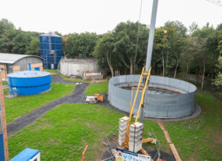Kläranlage Langenhagen: Neuer Gasspeicher – effektivere Nutzung Der im Bau befindliche neue Gasspeicher der Kläranlage in Langenhagen.
