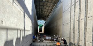 Baustellenbesichtigung des Großen Wellenkanals der Leibniz Universität Hannover (LUH) in Hannover-Marienwerder.