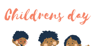 Grafik: spielende Kinder - Childrens Day