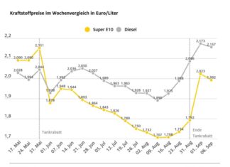 Ende des Tankrabatts lässt Spritpreise explodieren Grafik Kraftstoffpreise