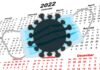 Grafik Coronavirus vor Kalender 2022