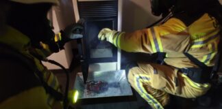 Feuerwehreinsatz brennender Pelletofen