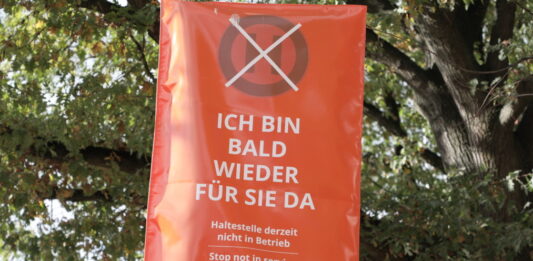 Haltestelle gesperrt/entfällt