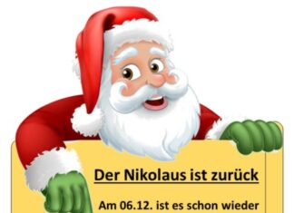 Nikolaus kommt am 6. Dezember mit der Krähenwinkler Feuerwehr zu den Kindern Nikolausplakat Krähenwinkel