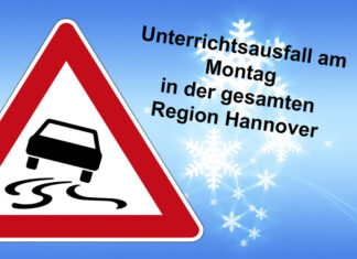 Eisregen und Glatteis: Unterrichtsausfall am Montag in der gesamten Region Hannover Glatteiswarnung