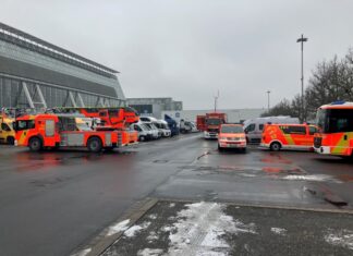 Große Übung auf dem Gelände der Deutschen Messe AG Ammoniakaustritt -Alarmübung auf dem hannoverschen Messegelände.