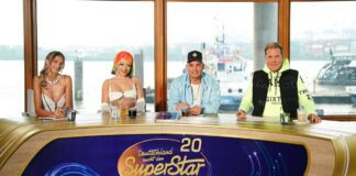 Die Jury mit (v.l.) Leony, Katja Krasavice, Pietro Lombardi und Dieter Bohlen.