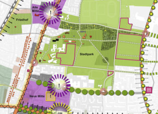 Gemeinsam Langenhagens Mitte und Stadtpark gestalten Diese Grafik ist Bestandteil der Präsentation „Entwurf Rahmenplan Stadtmitte und Machbarkeitsstudie“, die am 1. Dezember 2022 im Stadtplanungs-, Bau-, Umwelt- und Klimaschutzausschuss gezeigt wurde.