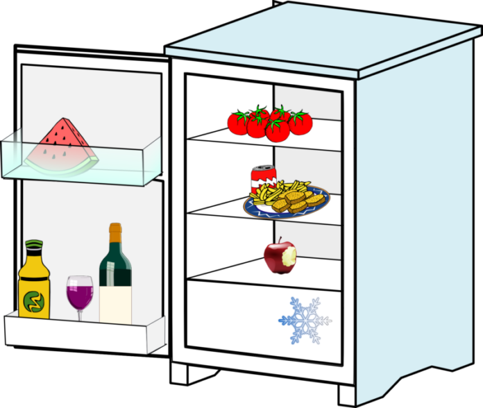 Grafik - Kühlschrank mit Lebensmitteln