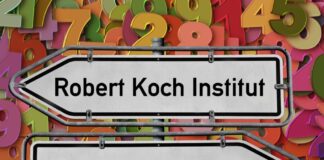 Hinweisschild: Robert Koch Institut