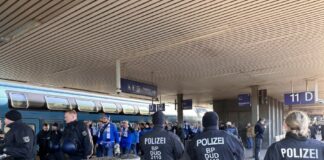 Ankunft der Gästefans aus Magdeburg in Hannover