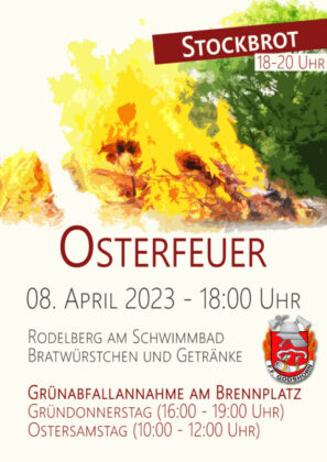 Plakat Osterfeuer in Godshorn am 08.04.2023
