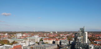 Blick von der Rathauskuppel über Hannover