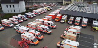 Bereitstellungsraum bei der Bombenevakuierung in Laatzen.