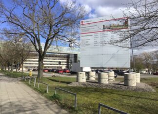 Kriminaltechnisches Institut: LKA-Neubau am Waterlooplatz auf gutem Weg Bauschild LKA