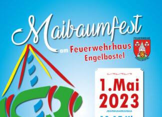 Traditionelles Maibaumfest bei der Ortsfeuerwehr Engelbostel Plakat: Maibaumfest in Engelbostel 2023