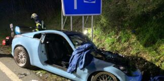 Verkehrsunfall auf Autobahnauffahrt