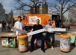 Linden-Nord: Sauberkeitsoffensive von „Hannover sauber!“ zeigt Wirkung Philipp Hellberg vom Limmern Labor, Mathias Quast, Leider der Stadtreinigung und Dr. Axel von der Ohe, erster Stadtrat und und Finanz- und Ordnungsdezernent der Landeshauptstadt Hannover.