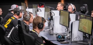 virtuelle Fußballmannschaft in Aktion