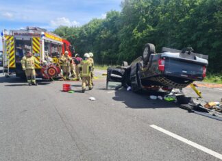 A2 bei Lehrte voll gesperrt: PKW überschlägt sich