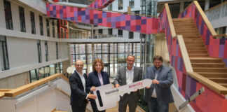 hanova-Geschäftsführer Karsten Klaus, enercity-CEO Dr. Susanna Zapreva, enercity-Vorstand Dirk Schulte und Lars Kelich (Aufsichtsratsvorsitzender hanova und Aufsichtratsmitglied enercity)