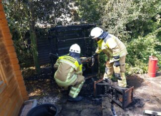 Gemeldeter Laubenbrand entpuppt sich als brennender Strandkorb Strandkorb brannte