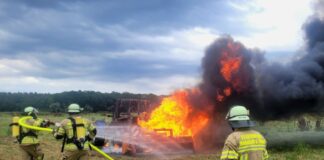 Feuerwehreinsatz Treckerbrand