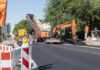 Baustelle - Sanierung einer Asphaltdecke.