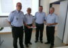 (vo.li. nach re.): Stell. OrtsBM Florian Kahle, Detlev Cohrs, OrtsBM Thomas Jathe, Hans-Dieter Manowski