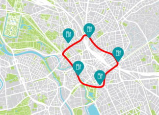 Hannover: Schnelles Laden auf dem Cityring Grafik: Der Cityring Hannover mit den Schnellladepunkten von enercity