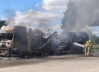 Einsatzreicher Tag für die Feuerwehr Wedemark Feuerwehreinsatz LKW Brand auf der A7 bei Großburgwedel