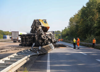 Schwerer LKW-Unfall auf der A2 bei Nordhafen Unfall A2 - Nordhafen