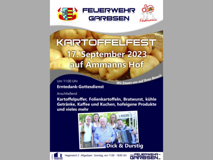Plakat Kartoffelfest in Altgarbsen 2023