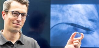 Alles in einer kleinen Kapsel: Professor Duncker zeigt den neuen elektrodenlosen Herzschrittmacher.
