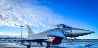 "Hannover Shield 2023" - Eurofighter auf dem Flughafen Hannover-Langenhagen.