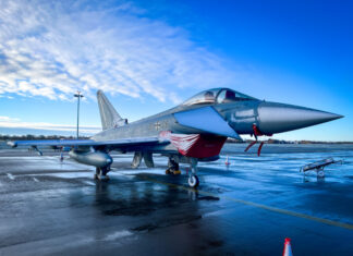 Fazit nach „Hannover Shield 2023“: Wertvolle Erkenntnisse für die Landes- und Bündnisverteidigung "Hannover Shield 2023" - Eurofighter auf dem Flughafen Hannover-Langenhagen.