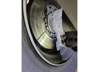 Polizei kontrollierte Güterverkehr auf der A2: technische Mängel bei 80% der kontrollierten Fahrzeuge Bremsscheibe gebrochen - 80% der überprüften Fahrzeuge wiesen teils gravierende Mängel auf.