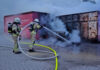 Container brennen in Lehrter Recyclingbetrieb