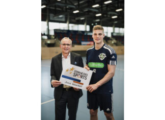 Schirmherr Martin Hanne und Volksbank-Chef Jürgen Wache freuen sich auf viele Bewerbungen für die Sterne des Sports.
