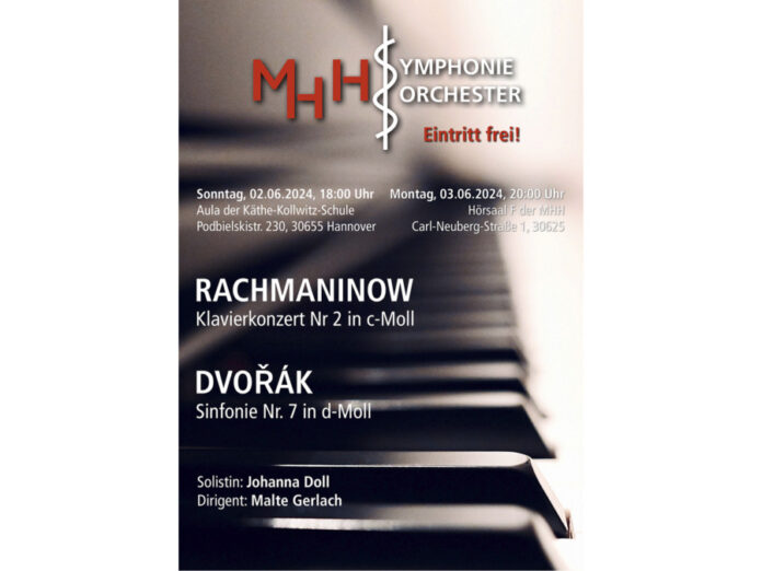 Poster: MHH-Symphonieorchester spielt Rachmaninow und Dvořák