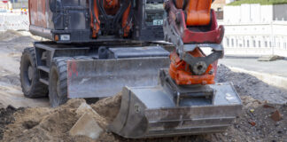 Bagger/Straßenbau/Baustelle