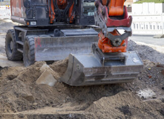 Bagger/Straßenbau/Baustelle