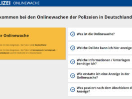 Das neue Portal der Onlinewache der Polizei (Screenshot-Stand 31.05.2024)